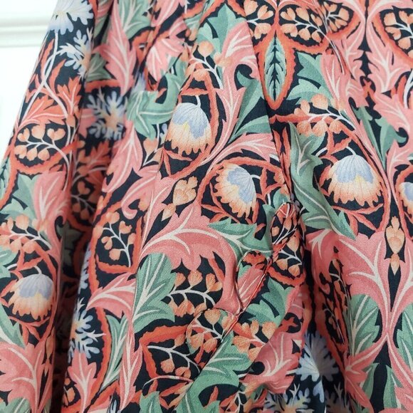 J Crew Liberty Shirt May Nouveau Print Scalloped Tie-neck Top Womens Sz Small - Picture 3 of 10